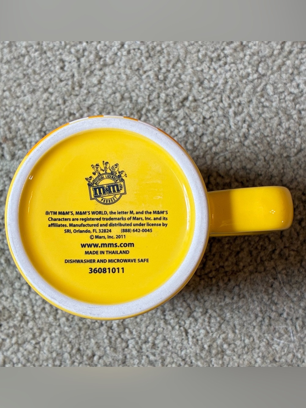 M&M Yellow 3D Coffee Mug Cocoa Cup Collectable 2011 Mars Candy MugLife - Picture 4 of 6